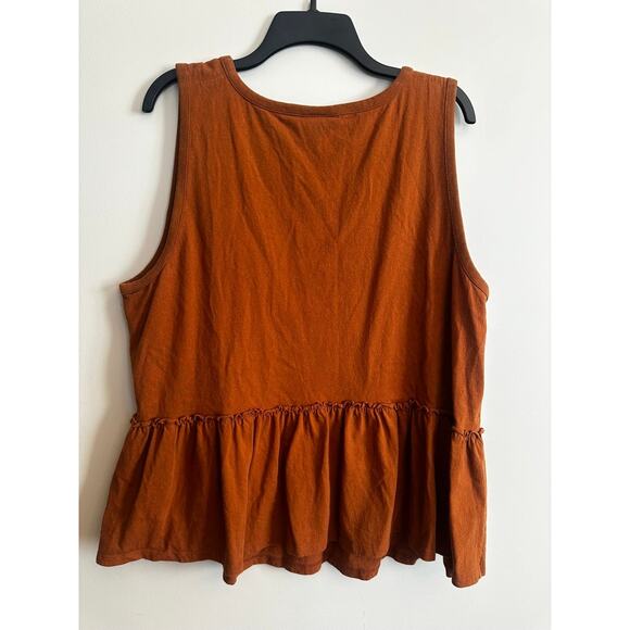 Torrid Womens Rust Orange Peplum Tank Top Size 2- W 2x - Picture 6 of 6